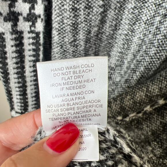 NEW Joseph A Houndstooth Long Hooded Cardigan Sweater in Canterbury Plaid Medium - Picture 10 of 11